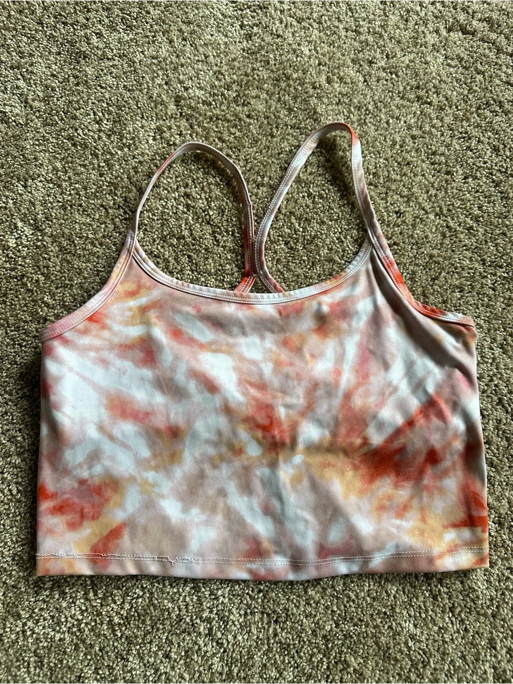 Spiritual Gangster Pink & Orange Tie-Dye Cropped Tank